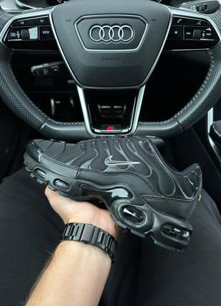 Чоловічі кросівки nike air max plus all black white 🔥