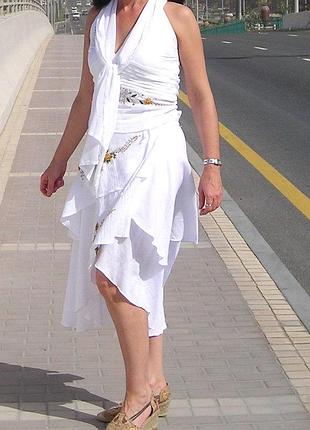 Сукня костюм з натуральної вишивкою на м