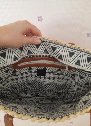 Сумка соломка bereshka, нюанс на ручках.6 фото