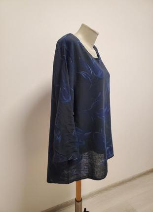 Шикарна італійська блузка туніка вільного фасону льон котон4 фото