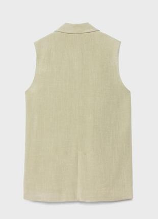 Stradivarius medium linen blend waistcoat5 фото