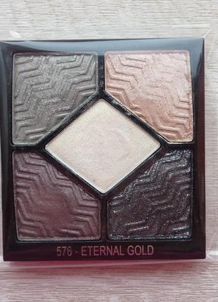 Пятицветные тени (палетка теней) dior 5 couleurs eyeshadow 576 eternal gold сменный2 фото