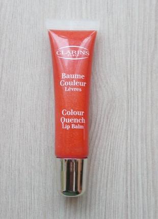 Питательный бальзам - блеск clarins colour quench lip balm 14 blood orange2 фото