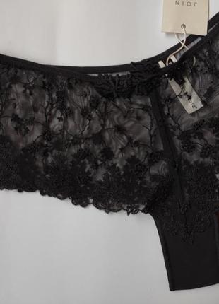 Черные трусы шорты шортики ажурные с цветочной вышивкой широкие трусики гипюр passionata6 фото