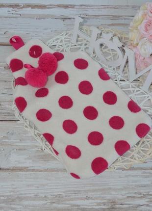 Чехол для грелки мягкий плюшевый горох