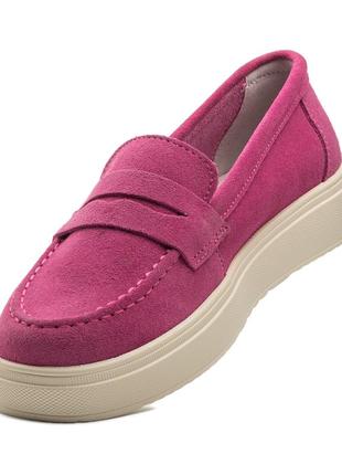 Замшевые женские туфли на розовой платформе 2462т-а6 фото