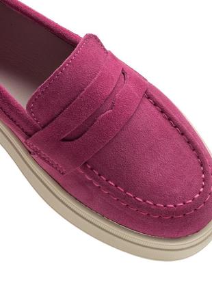 Замшевые женские туфли на розовой платформе 2462т-а9 фото