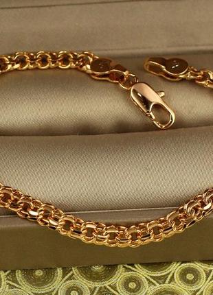 Браслет xuping jewelry круглый бисмарк 19 см 4 мм золотистый