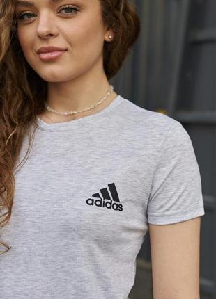 Женская футболка adidas серая3 фото