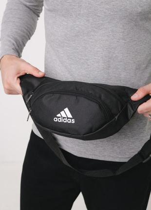 Банан черный adidas лого белый (маленькая накатка)