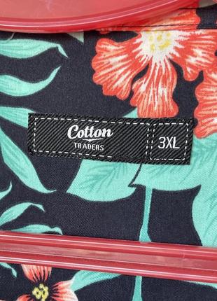 Рубашка батал тенниска яркая гавайка cotton traders 3xl цветы6 фото