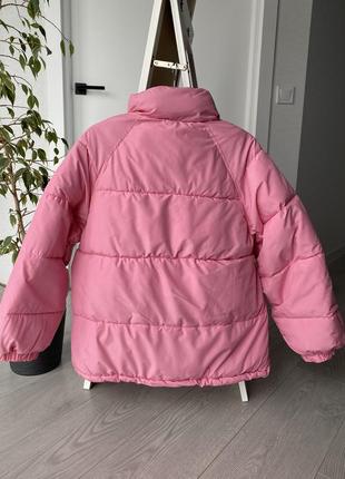 Куртка черная розовая осеняя зимняя короткая8 фото
