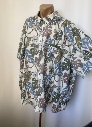Батал гавайка рубашка тенниска хлопок большой размер летняя 6xl