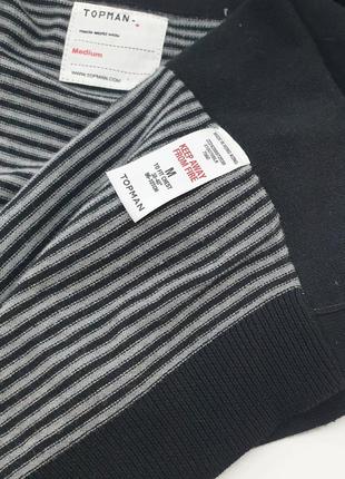 Topman - m - жилетка чоловіча трикотажна чорна і смугаста спина не класична мужской жилет6 фото