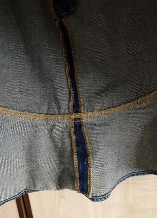 Юбка джинсовая синяя мини4 фото