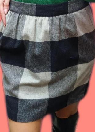 Теплая юбка в клетку