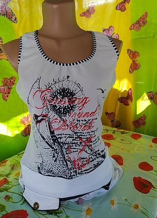 Білий в смужку сарафан з котоновой спідницею