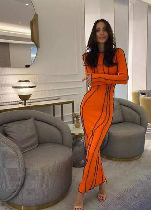 🎨3! шикарное женское платье-миди оранж оранжевое оранжевое оранжевое женское платье мышки