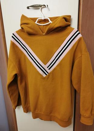 Толстовка горчичная на микрофлисе vero moda, m-xl