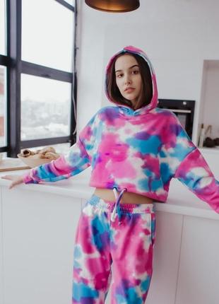Худи женское "short" радужное