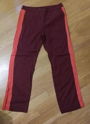 Расслабленные брюки брюки бордо бургунди selected femme