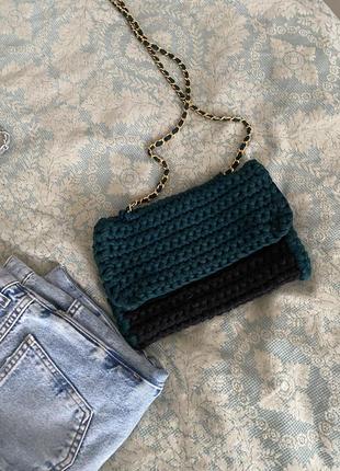 Hand made стильна вʼязана сумочка через плече кросбоді