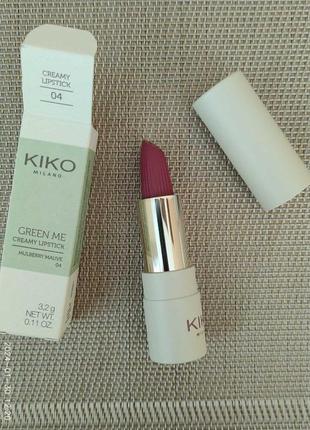 Кремова помада з оливковою олією kiko milano green me creamy lips 04 mulberry mauve4 фото