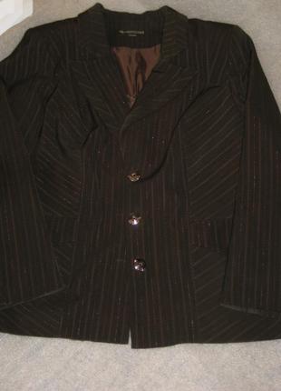 Пиджак коричневый с люрексом2 фото