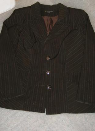 Пиджак коричневый с люрексом3 фото