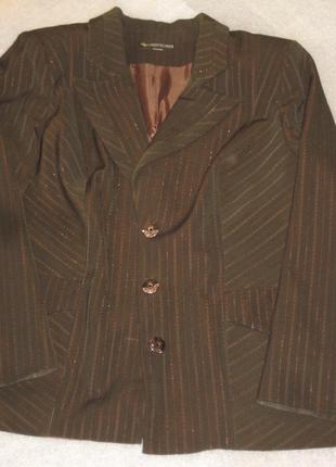 Пиджак коричневый с люрексом5 фото