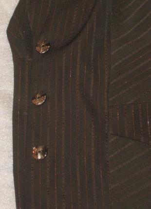 Пиджак коричневый с люрексом7 фото