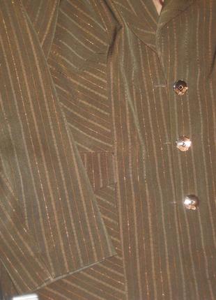 Пиджак коричневый с люрексом9 фото