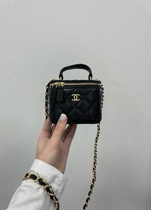 👜 chanel classic black lambskin pearl crush mini vanity case