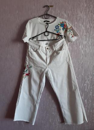 Супер джинси кюлоти zara р. м-л. і футболка р. м.