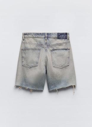 Шорты джинсовые с потертостями рваные длинные3 фото