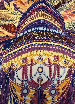 Велика шовкова хустка в індіанському стилі5 фото