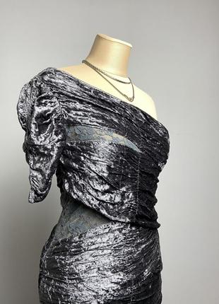 Велюровое платье мини limited edition new look под 70ти1 фото