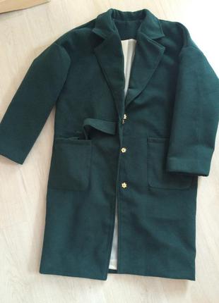 Новое зеленое пальто оверсайз кашемир2 фото