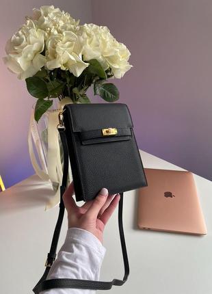 👜 hermes small crossbody black/gold 9