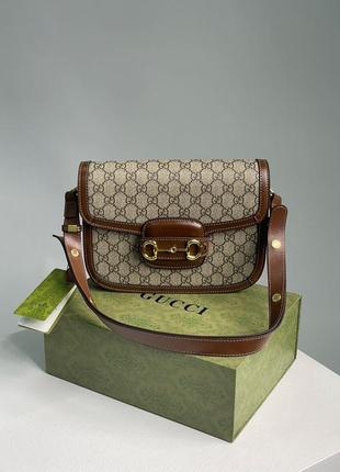 👜 gucci horsebit 1955 shoulder bag grey/brown