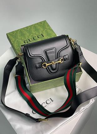 👜 gucci lady web leather shoulder bag brown
