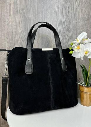 Жіноча модна замшева сумка, класична жіноча сумочка з натуральної замші1 фото