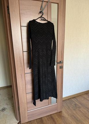 Платье вязаное черное sandro миди размер s италия 🇮🇹5 фото