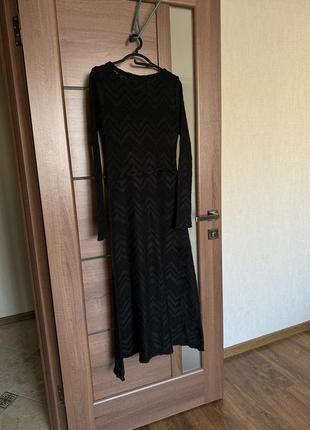 Платье вязаное черное sandro миди размер s италия 🇮🇹3 фото