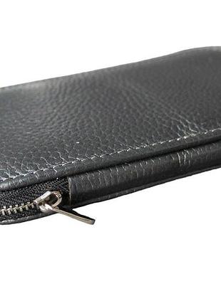 Компактный кожаный чехол для маникюрных инструментов leathart серый