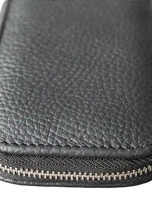 Компактный кожаный чехол для маникюрных инструментов leathart серый