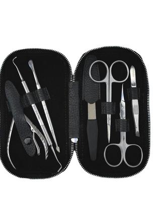 Компактный кожаный чехол для маникюрных инструментов leathart серый