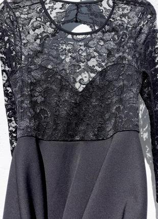 Красивое гипюровое чёрное платье с открытой спиной nelly one7 фото