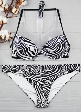 Стильний купальник push-up з принтом зебри tezenis