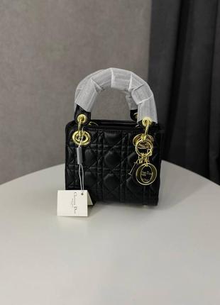 Сумка christian dior lady mini black1 фото